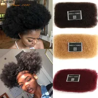 Wig Caps Rebecca Brazilian Remy Hair Afro kinky Curly Bulk Human Hair For Braiding 1 Bundle 50gpc Natural Color Braids Hair No Weft J230306