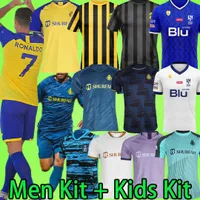 22 23 Al Nassr Hilal FC Soccer Jerseys Ronaldo Men Set Kids Kit Al-Ittihad Uniform 2022 2023 Cr7 Al Ittihad Football Shiirt Al-Nass Player Version Uniform Suit
