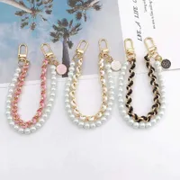 Cell Phone Straps Charms Elegant Pearl Lanyard Case Drop Hanging Chain Anti-Lost Bracelet Gift for Women Bag Strap Cord Y2303
