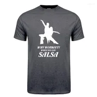 Camisetas masculinas camisa de dança de salsa engraçada Homem de verão de manga curta Camiseta de rua de rua