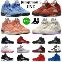 Jumpman 5 5s Chaussures de basket-ball masculines unc aqua mars pour son coureur bleu vert haricot rouge rage rose rose oreo concord mens entraîneurs sport baskets
