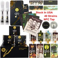 VS Stock nieuwste NFC Tap Glo -extracten Vape -cartridges Dikke olie E Sigaretten Atomizers 0,8 gram 1,0 ml Ceramische spoel Pape Pens Cartridge -pakket Lege Wax Vaporizers