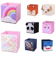 Neue Cartoon -Tiermuster -Klappkasten für Spielzeuglagerorganisatoren Cube Sundies Storage Basket Bins 2103097328101