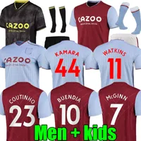 2022 2023 Aston Villaes Soccer koszulki Kamara 22 23 Dom na zewnątrz trzecia Watkins Buendia McGinn El Ghazi Douglas Luiz Mings Konsa Cash Football Shirt Men Kids Tops