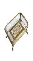 Tablice ręcznie robione szkło z mosiężnym vintage kreatywne węzeł mydło pudełko pojemnik biżuteria