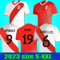 2023 Peru Soccer Trikots Nationalmannschaft 23 24 Cueva Guerrero Farfan Abram Loores Fußballhemden Zuhause White Away LaPadula Tapia Flores Mens Uniformen