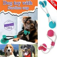 Pet Dog auto-playing Rubber Ball jouet w aspiring Cup Cup Interactive Molar Chew Toys for Dog Play Puppy TRB Toy Drop Y20032310