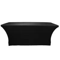 4ft 6ft 8ft Black Bianco bianco lycra Stretch Banquet Table Cloth Salon Spa Tovandes Factory Messaggio Trattamento Spandex Tabella Cover Y200187X