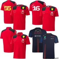 2023 Formule 1 Feraris F1 Racing Sets Carlos Sainz Charles Leclerc Set-up T-shirt Casual Ademende Polo Summer Car Motorsport Team Jersey Shirts