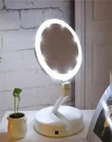 Tragbares Falten -Make -up -Spiegel -LED 10x Vergrößerung flexibler einstellbares Make -up Miroir ohne Farbunterschied Füllung Licht klein Espejo 227796718
