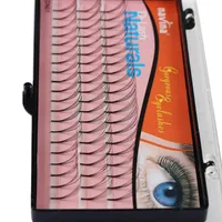 False Eyelashes 60pcs set 6D Premade Volume Fan Lashes Russia Semi Permanent Eyelash Extension Mink Knot-free Long Black