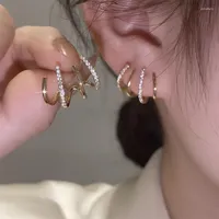 Orecchini schienali Letapi Orena coreana Clip gancio per le orecchie per donne a quattro punte di gioielli alla moda a colori oro