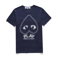 Designer tee mäns t-shirts com des Garcons spelar Big Heart Kort ärm T-shirt blå storlek XL