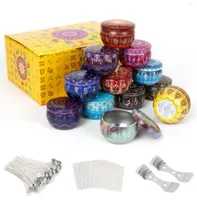 Storage Bottles 12PCS Luxury Round Candle Jars With Tool Empty Tinplate Box Tins Scented Making Kit Containers Colorful 25oz7683747
