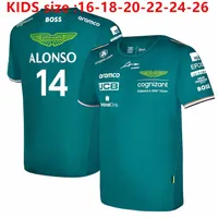 Aston Martin Aramco Cognizant F1 2023 Fernando Alonso Team Driver T-shirt - Taille des enfants: 16-18-20-22-24-26