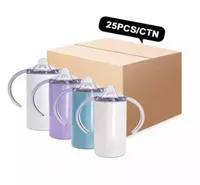 12oz Sublimation Blank Insulated Sippy Cups Stainless Steel Kids Tumbler with Handles Double Wall Vacuum Mugs ss11019973704