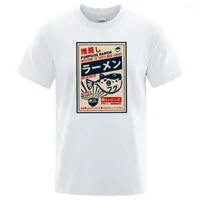 Erkekler Tişörtler Puffer Fisher Ramen Menü Posteri Tshirt Mens Anime Kalite Tee Giysileri Desen Büyük Boy Gömlek Günlük Pamuk T-Shirts
