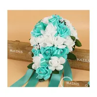 Düğün Çiçekleri Güzel Gelin Buketleri El yapımı Yapay Malzemeler Gelin Brooch Buket Damla Teslimat Partisi Etkinlikleri Dhyst