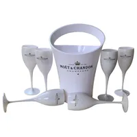 6 cups 1 bucket ice bucket and wine glass 3000ml acrylic goblets champagne glasses wedding wine bar party wine bottle cooler2357