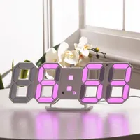 Design moderno Design 3D Wall Clock Digital Digital Clocks Display Home soggiorno tavolo da ufficio scrivania Night268o