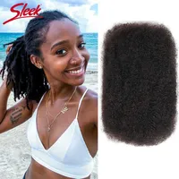 Wig Caps Sleek Peruvian Tight Afro Kinky Bulk Hair 100 Human Hair For Dreadlocks Twist Braid Hair Extension Natrual Black Color 50g J230306