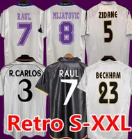 1997 1998 Retro Real Madrids 1998 01 04 05 Jerseys de futebol Raul Roberto Carlos Guti Mijatovic Suker Seedorf Zidane Figo Beckham Vintage Classic Shirts