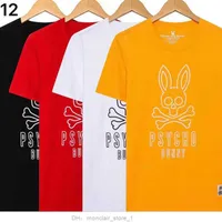Мужские футболки Мужские дизайнерские повседневные футболка мода Polos Summer Slim Psycho Bunny Print 100% хлопок с короткими рукавами