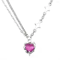 Colliers pendants coeur brillant zircon cubique cz diamant d'amour Collier en argent pour copine cadeau d'anniversaire