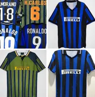 Maglie da calcio retrò Milito Sneijder Zanetti Football Djorkaeff Baggio Adriano 1994 1996 1997 1998 1998 1999 Batistu Zamorano Inters Futbol Jersey de Foot Camiseta
