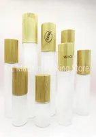 Storage Bottles 20ML 30ml 40ML 50ml 60ML 80ML 100ml 120ml Frosted Glass For Cosmetics With Bamboo Lotion Lids Covered Wooden Top6934608
