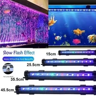 Aquarium LED Bubble Light Colorful Light Color Changing Fish Tank Lights Pond Fountain Diving Lamp med Air Pump Swimming Decor