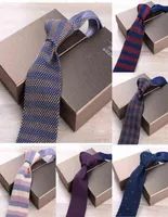 GUSLESON New 6cm Slim Knit Tie for Men Business Leisure Skinny Necktie Burgandy Colorful Striped Dots Fashion Weave Ties Y12292911896