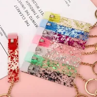 Cute Credit Card Puller Favor Acrylic Debit Bank Card Grabber Long Nail ATM Keychain Cards Clip Nails Key Rings Wholesale E0307