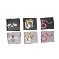 Designer High Luxury Cardholder Men Animal Heren Dames G Wallet Leather Black Snake Tiger Bee Wallets Women Long Style Portemonent Card 288i