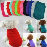 Pet T Shirts Summer Solid Dog Clothes Fashion Top Shirts Vest Cotton Clothes Dog Puppy Small Dog Clothes Cheap Pet Apparel300N