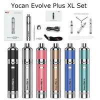 Yocan Evolve Plus XL Conjunto E-Cigarette Kits 6 Kit de cera 1400mAh Combateria com carregador de cabo USB Ajuste a caneta de cera de tensão de tensão para 510 linha de óleo grosso cartucho