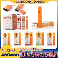dabwoods 일회용 vape 펜 vapes 카트리지 e 담배 스타터 키트 장치 포드 1ml 빈 카트리지 280mAh 배터리 두꺼운 오일 기화기