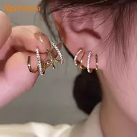 Charm 4 Claws Stud Earrings for Women Four-Prong Setting Earring Ear Hook Clip Piercing Earings Korean Fashion 2023 Jewelry Party Gift G230307