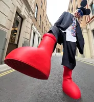 Big Boy Red Boots 2023 Men Women Thick Bottom Non Slip Booties Rubber Platform Bootie Fashion astroS boy size With Box Shoe Rain Accessories size 28-46