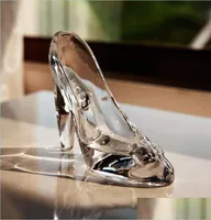 Nouvelles articles en vitre de chaussures cristallines Gabillement d'anniversaire cadeau à la maison Cendrillon Highheed chaussures de mariage figurines miniatures ornamien9771409