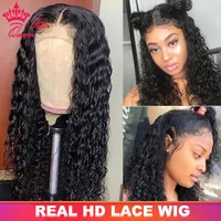Perruques frontales invisibles en dentelle HD 250% 13x6 Lace Lace Front Wig Water