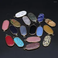 Charms Fine Natural Stone Pendant Rounded Rectangle Agates Phnom Penh Exquisite For DIY Jewelry Necklace Bracelet Earring Making