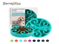 Benepaw Nontoxic Fun Slow Feeder Dog Bowl Food Nonslip Pet Eat Eat Feeding Maze Interactive for Light Medium Small Dogs 2106157159262