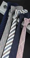 Męskie powiązanie wąska wersja bawełny i lnianej krawatów mężczyzna 6cm formalne noszenie Business Casual Professional Work Check Father039s GIF9531011
