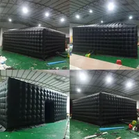 Giant Black white Oxford Cube Marquee Tent Balloon Inflatable Cubic Shape Advertising Trade Show Party Shelter Car Canopy With Doo227t