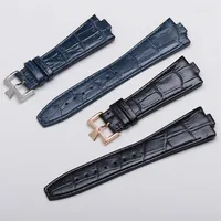 Black Dark Blue Genuine Cow Leather Straps Constantin 47660 000g-9829 시계 25mm 9mm 해외 watchbands 브레이슬릿 187z