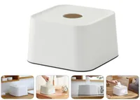PC Square Paper Storage Box Roll Case Holder White Tissue Boxes Napkins1480631