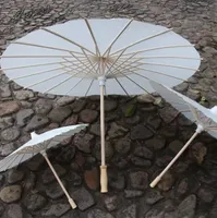 Atacado 4 tamanhos de papel Brida Wedding Umbrella White Parasols Handmade Mini Mini Craft Guardrella para pendurar ornamentos 5pcs