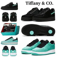 С коробкой Tiffany Af1 Outdoor Shoes Tiffany и Co Airforce 1 Air Force One Blue Black Multi Color DZ1382-001 Мужчины Женщины-тренеры спортивные кроссовки Размер 36-45