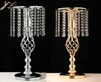 IMUWEN Exquisite Flower Vase Shape Stand Golden Silver Wedding Table Centerpiece 52 CM Tall Road Lead Home Decor 2106239045565